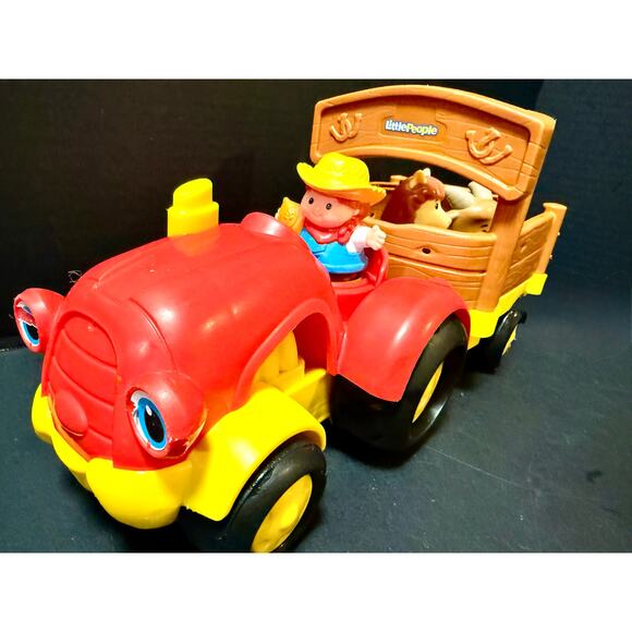Fisher-Price Little People Tow 'n Pull Tractor boy farmer llama & goat - Picture 3 of 5